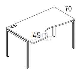 Мебель для персонала Стол эргономичный левый "Классика" на металлокаркасе DUE Б2 045 БП
