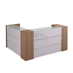 Стойка ресепшн Стойка регистрационная со стеклом угловая со шкафом PZ/D218/2