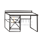 Мебель для гостиниц Стол письменный с тумбой под минибар левый ГР 620 ББ