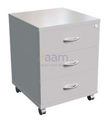 Стол для переговоров Офисная тумба подкатная 3 ящика с центр. замком, ручка скоба, колёса d40 11300