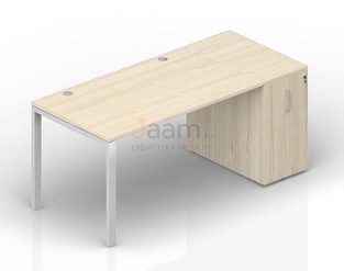 Мебель для персонала Стол с приставным шкафом Tower (2 громмета) STTPG128T072