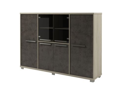 Шкаф четырехсекционный Vestar Z-34-11 2160x500x1538 (Дуб Галифакс белый/Бетон Чикаго)