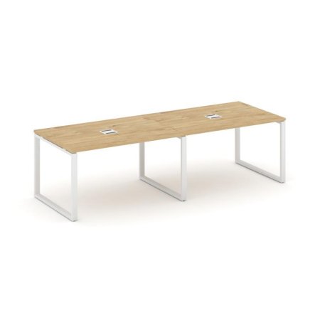 Стол переговорный SN-6O.SPRG-013 (2760х980х750) (Тиквуд Светлый/Металл Белый)