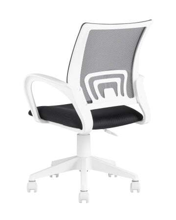 Кресло офисное TopChairs ST-BASIC-W серый крестовина пластик белый (Компьютерное кресло ST-BASIC-W серый)