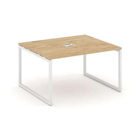 Стол переговорный SN-4O.SPRG-034 (1580х1180х750) (Тиквуд Светлый/Металл Белый)