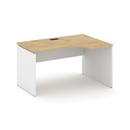 Стол рабочий эргономичный SN-D.SPA-022(R) (1580х800/980х750) (Тиквуд Светлый/Белый)