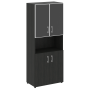 Шкаф для документов с нишей со стеклом черным LT.ST-1.4 R black