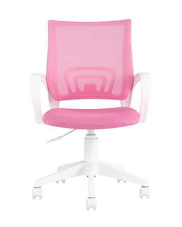 Кресло офисное TopChairs ST-BASIC-W розовый крестовина пластик белый (Компьютерное кресло ST-BASIC-W розовый)