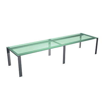 Стол для переговоров П-опоры, ноги-хром, стекло X7 X7R12 C 2800x1400x720