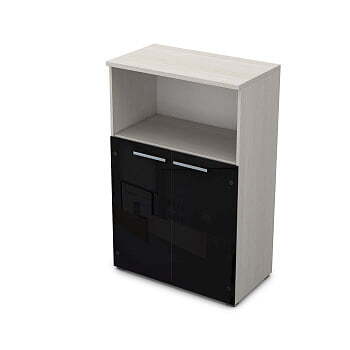 9Ш.017.8 Шкаф средний со стеклом и нишей (800x450x1245)