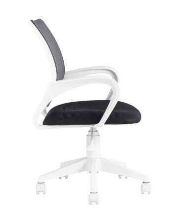 Кресло офисное TopChairs ST-BASIC-W серый крестовина пластик белый (Компьютерное кресло ST-BASIC-W серый)