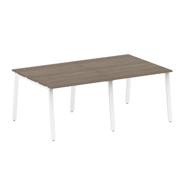 Стол для переговоров (2 столешницы) на А-образном м/к Metal System Style БА.ПРГ-2.1 2000x1235x750 (Вяз/Белый металл)