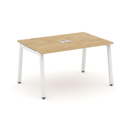 Стол переговорный SN-5A.SPRG-004 (1580х980х750) (Тиквуд Светлый/Металл Белый)