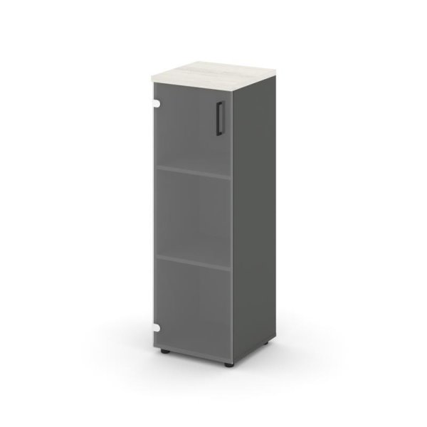 Шкаф средний узкий SN.STU-205(L) (400х400х1203) (Антрацит/Дуб Наварра/Прозрачный)