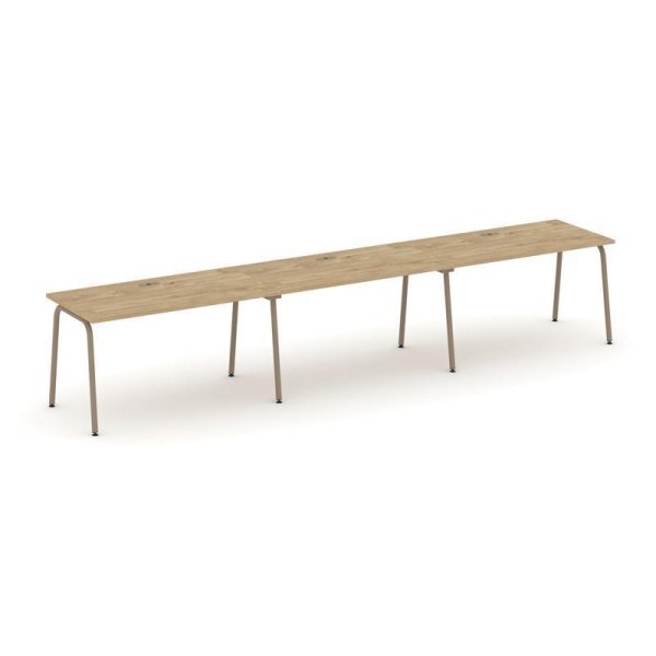 Рабочая станция 3 места ES.RS-3.3-LK (4140х730х750) (Тиквуд Светлый/Металл Латте)