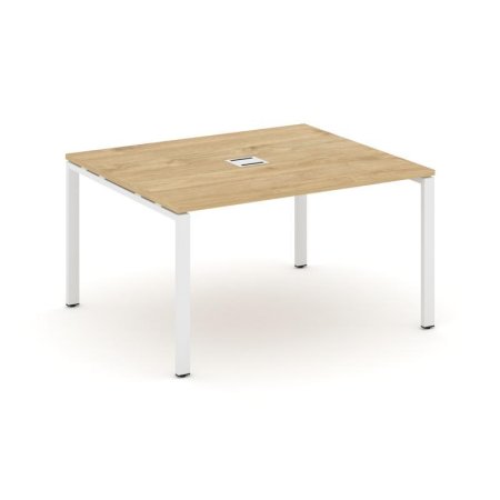 Стол переговорный SN-6P.SPRG-034 (1580х1180х750) (Тиквуд Светлый/Металл Белый)