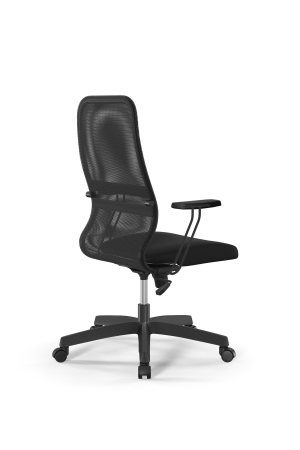 Кресло для руководителя Метта Sit 8 B2-8T - X1+UMF(X1) /Uh00/Wh00/T1bp-b(M09.B02.G15.W01) (Темно-серый | Черный)