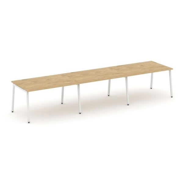 Стол переговорный SN-4A.SPRG-024.3 (4740х980х750) (Тиквуд Светлый/Металл Белый)