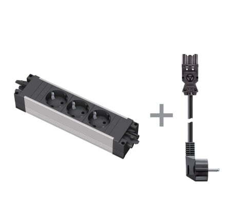 STEP 3x220V + кабель 1,5м (ЧЕРНЫЙ-АЛЮМ)